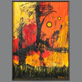 ​Вечтомов Н.Е., "Пейзаж с забором", 1967 г.
