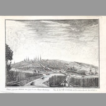 Гравюра "Вид города Пензы на Суру р. к северо-востоку", Россия, 1880-е гг.