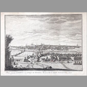 Гравюра «Вид города Саранска с приезда на восток», Россия, 1880-е гг.