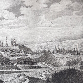 Гравюра «Вид города Владимира от Москвы с приезда к северо-западу», Россия, 1880-е гг.