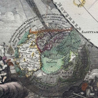 Карта "Солнечная система и планетарий", Германия, 1716 год