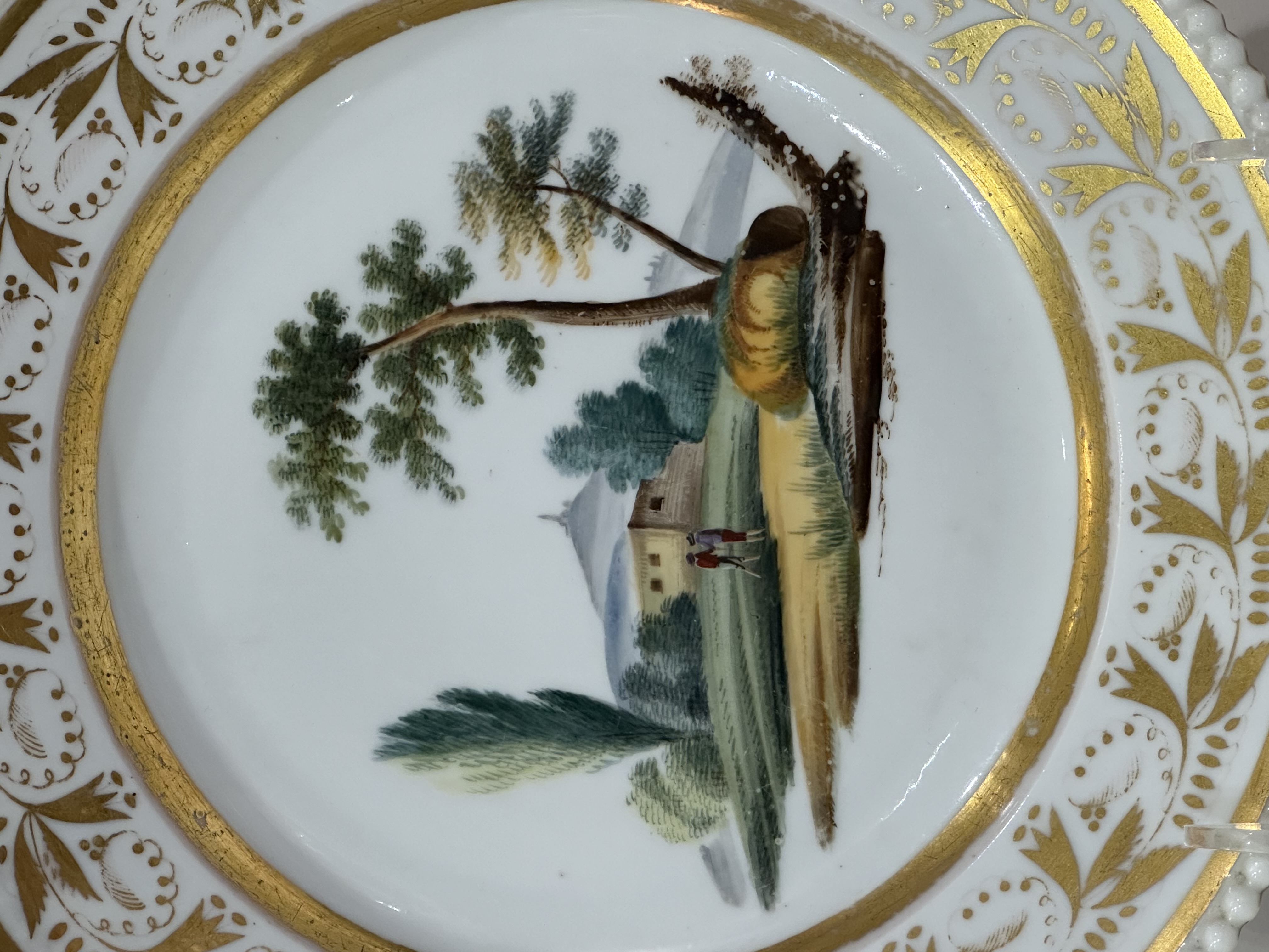 Тарелка с пейзажем, Россия, завод "А.Г.Попова", XIX век