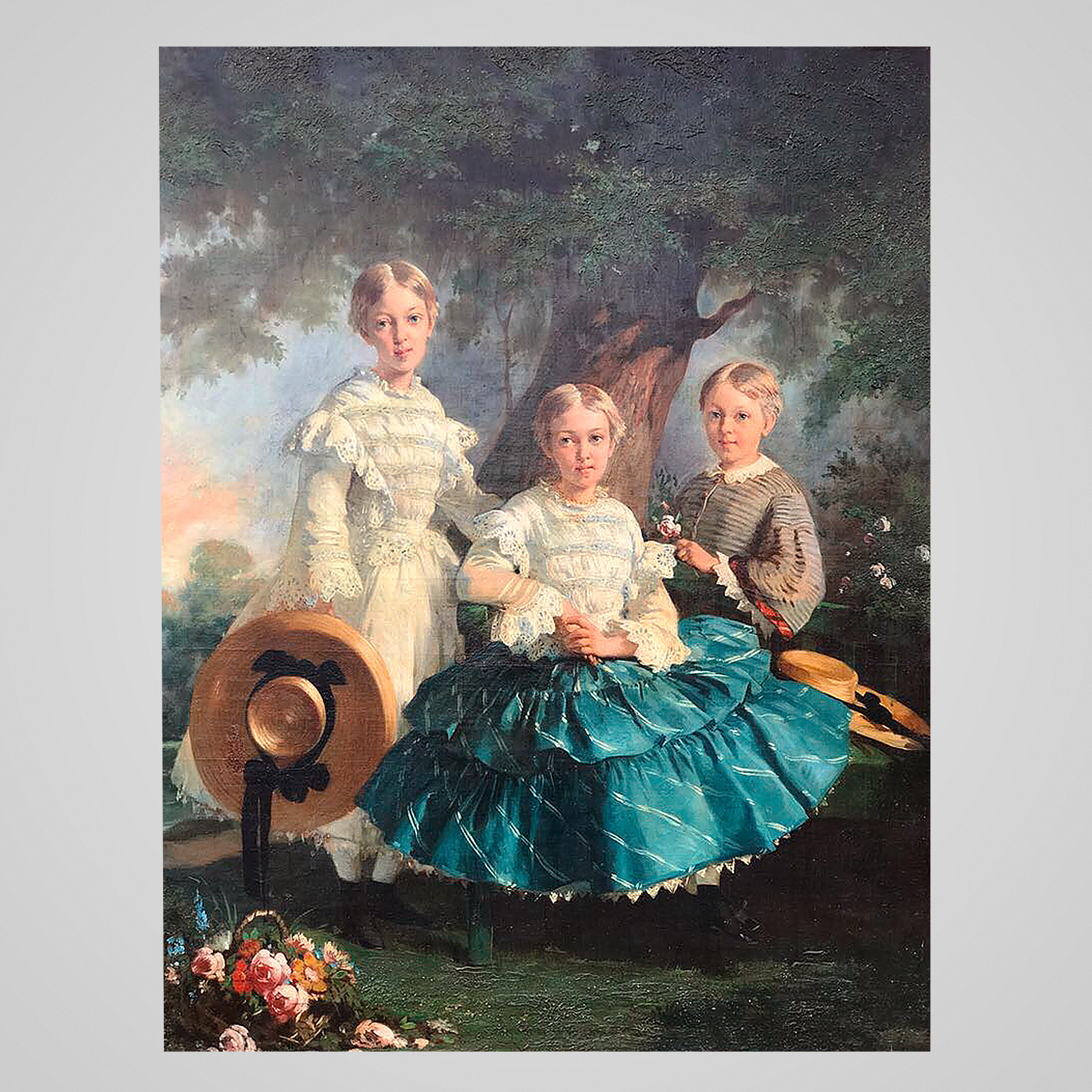 Доер Ш., "Дети в саду", 1861 г.