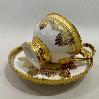 Чайная пара в стиле ампир, Дания, Датская Королевская мануфактура, XIX век