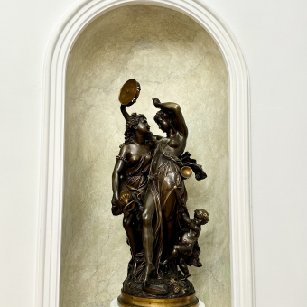 Скульптурная композиция «Танцующие вакханки и сатир», Франция, XIX век, Клодион