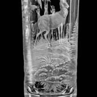 Набор из 3-х предметов с сюжетами дикой природы, Богемия, фирма "Moser", 1880-е гг., Хоффанн И.Ф.